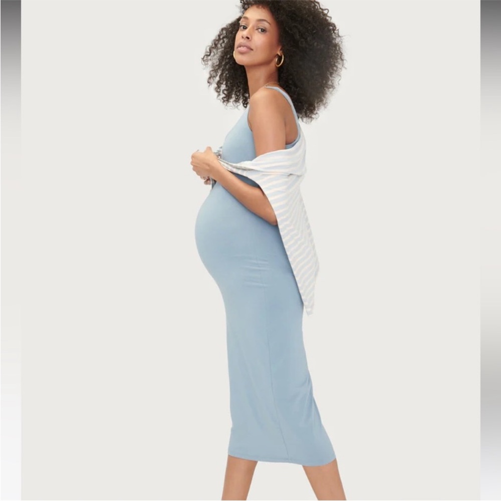 Hatch Maternity The Body Tank Dress Blue Size M